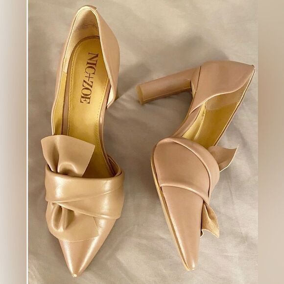 Nic +Zoe Womens Valentina Ruffle Closed Toe D-orsay leather Pump Deep Blush 8M - Picture 3 of 12